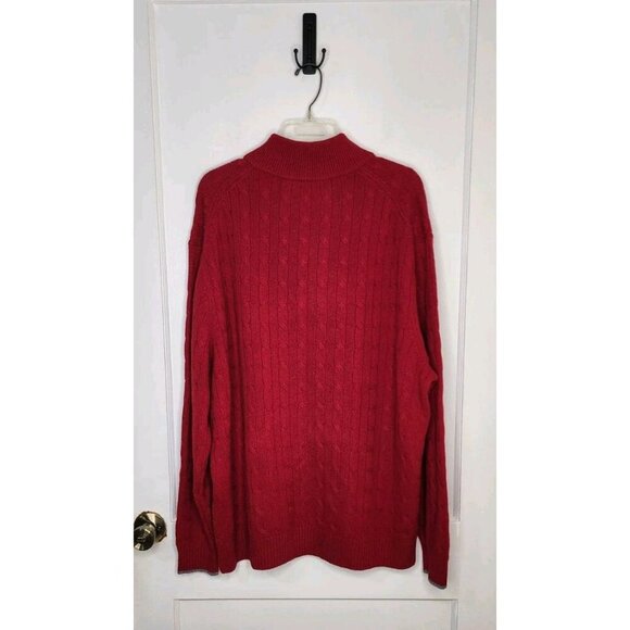 Daniel Cremieux Signature NWT Cable Knit 100% Cashmere Red Sweater XXL 2XL - Picture 2 of 6